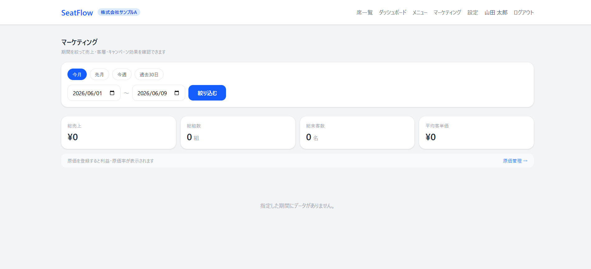 SeatFlow 顧客分析